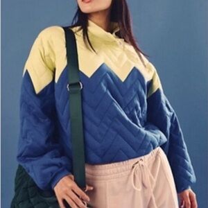 NWT Free People Pullover Zig Zag Dandelion Combo